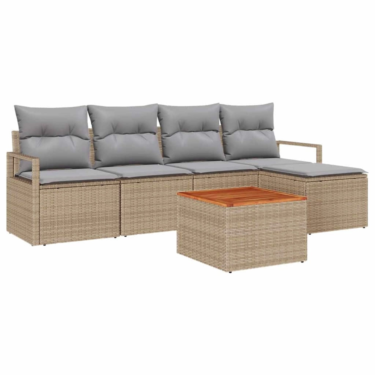 vidaXL Garten-Sofa-Set 6-Tlg Beige Hellgrau 3356362 günstig online kaufen