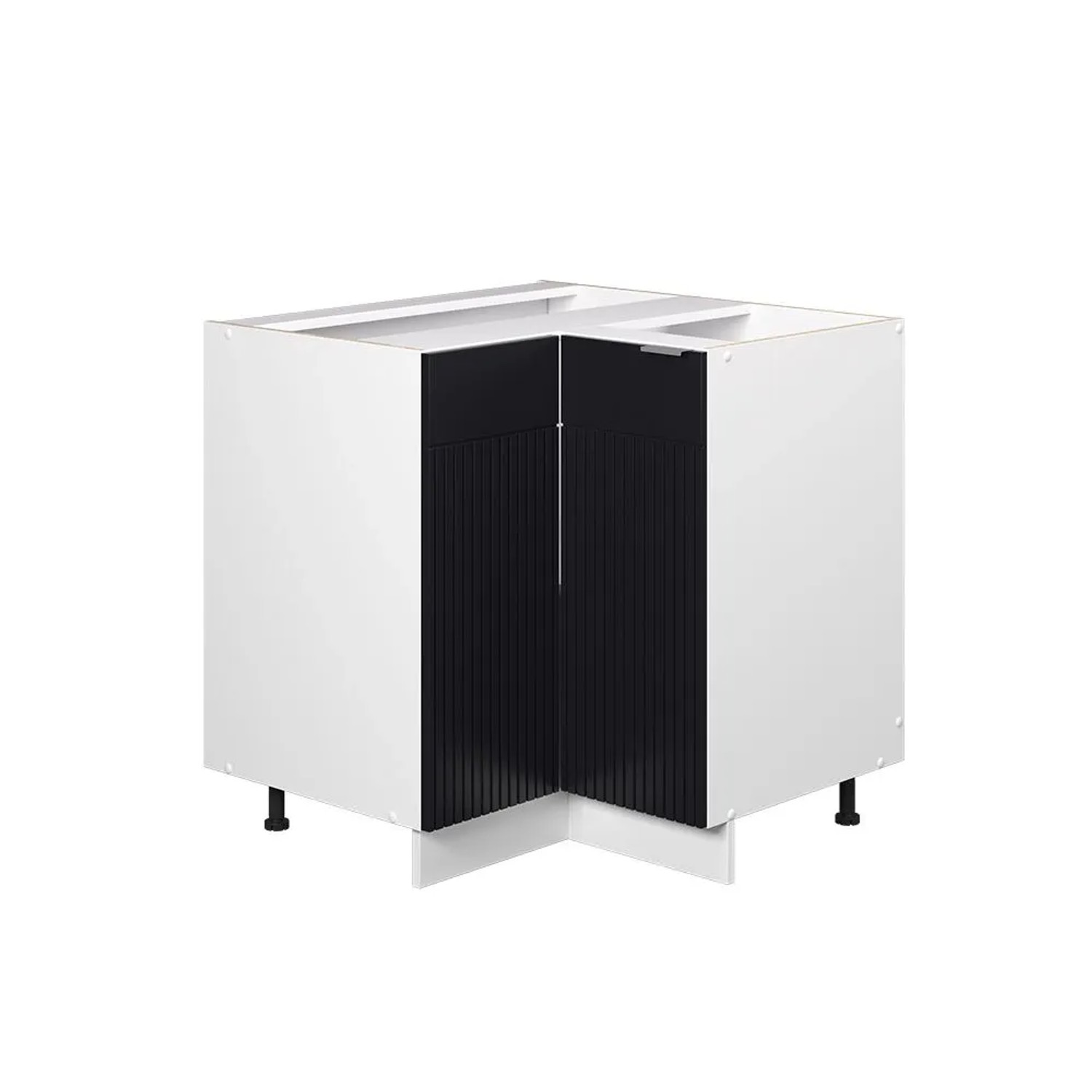 Vicco Eckunterschrank Fame-Line Schwarz Gestreift 81 x 82 ohne Arbeitsplatte Art Nr 50969