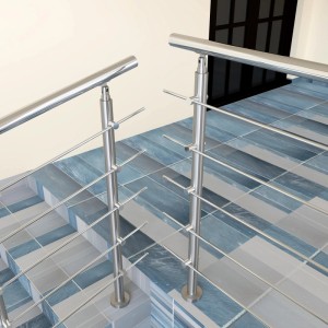 Duschparadies Edelstahl Geländer 180 cm mit 5 Querstäben für Innen und Außen