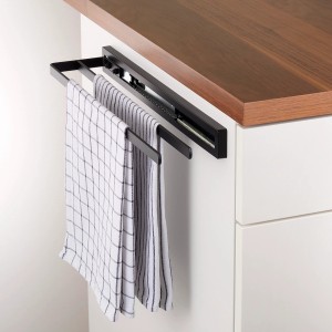 SOTECH Handtuchauszug STYLE 2 Armig Schwarz 415 mm Auszugsweg 300 mm