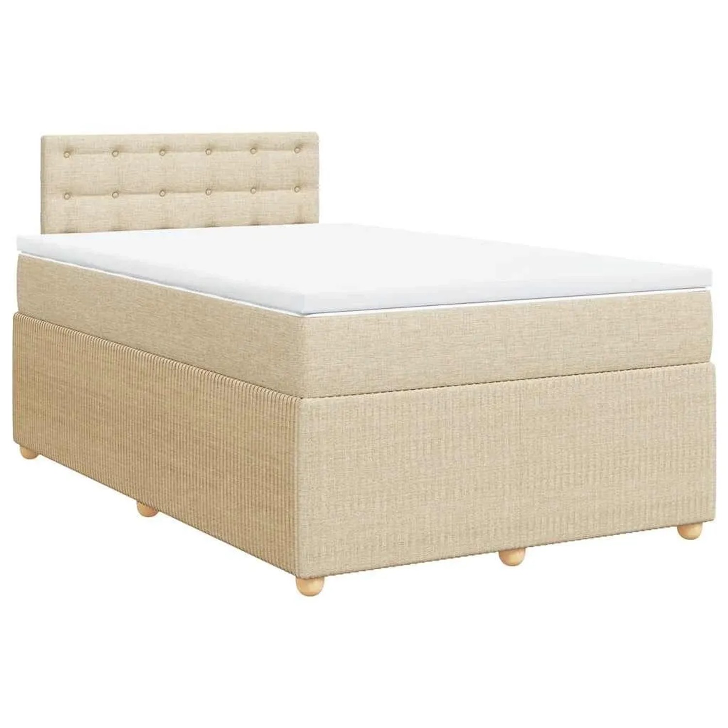vidaXL Boxspringbett mit Matratze Creme 120x190 cm Stoff 3287414 günstig online kaufen