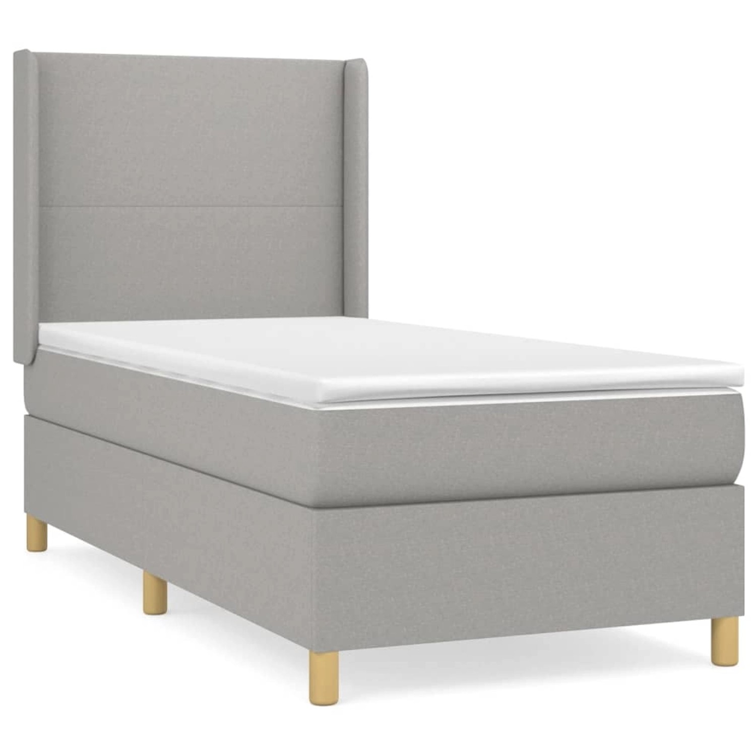 vidaXL Boxspringbett, Boxbett mit Matratze Hellgrau 80x200 cm Stoff günstig online kaufen
