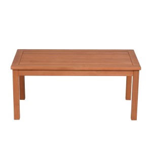 Rechteckiger, brauner Gartentisch Lansing aus Holz, 44x90 cm, ideal für Balkon und Garten.