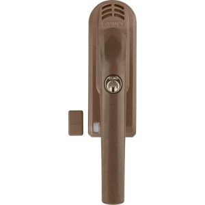 Abus Alarm-Fenstergriff FG300A in Braun, abschließbarer Griff zur Tür- und Fenstersicherung.