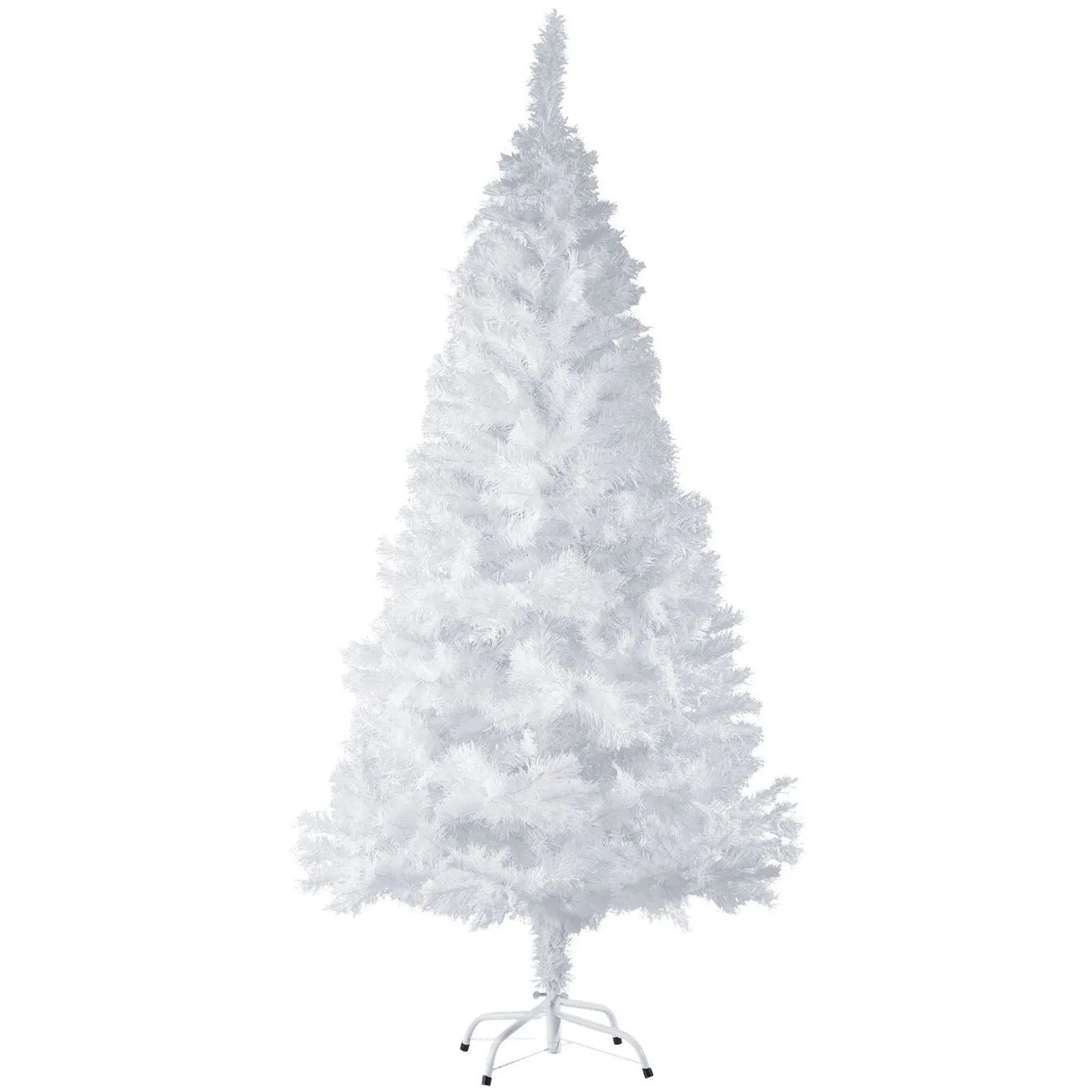 Tectake Weihnachtsbaum  Verschiedene Größen  Künstlich In Weiß Detailliert und Naturgetreu  80 x 80 x 180 cm Weiß
