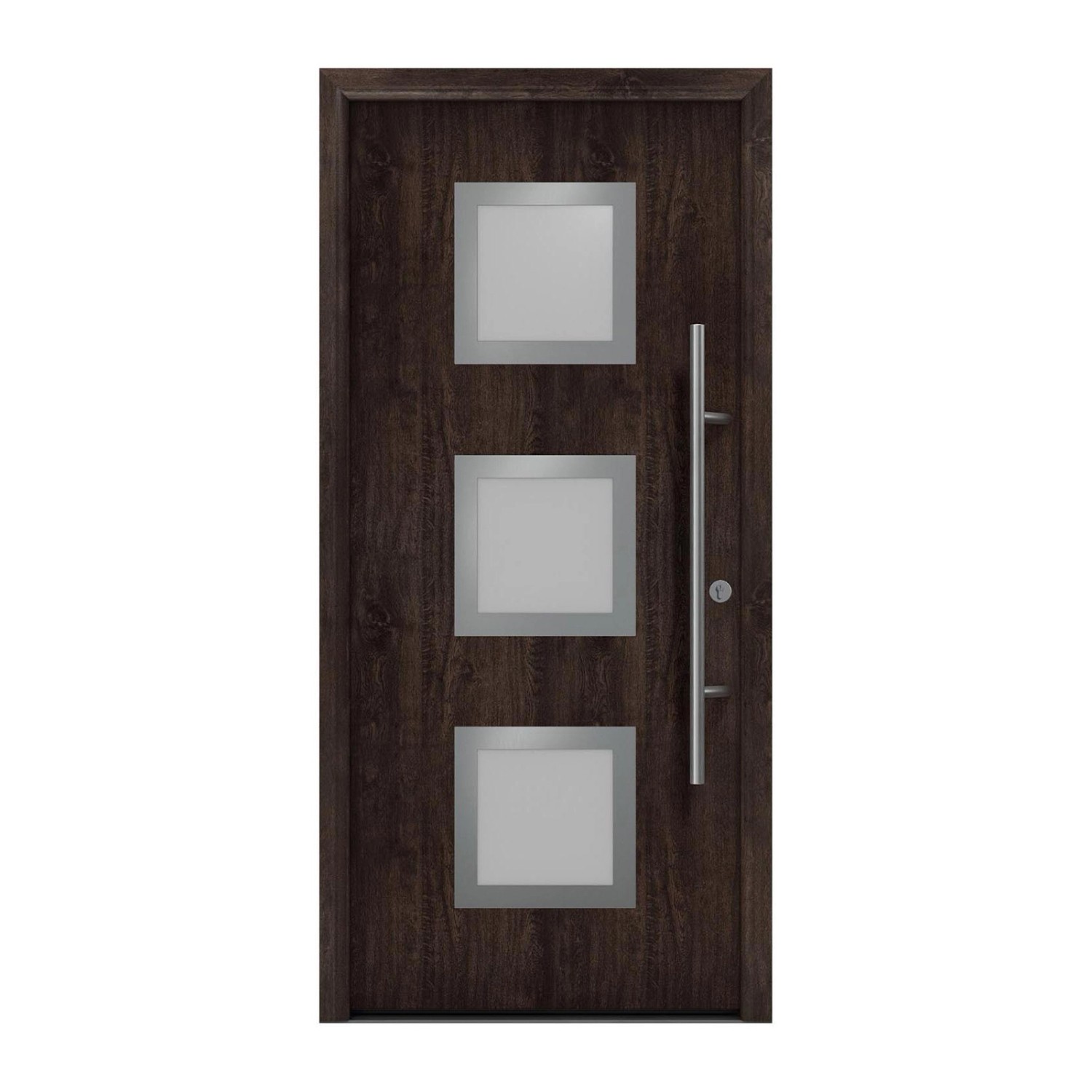 EcoStar Haustür Isopro Secur IPS 810S Eiche Dunkel 110 cm x 210 cm DIN R günstig online kaufen