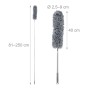 Relaxdays Staubwedel Polyester Edelstahl Kunststoff Grau Ausziehbar Biegsam Waschbar 250 cm 250 g_4