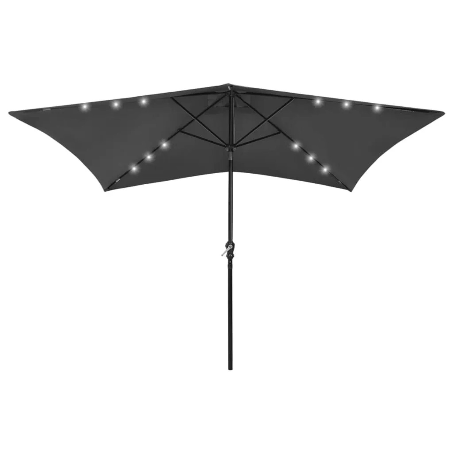 vidaXL Sonnenschirm mit LEDs und Stahl-Mast Anthrazit 2x3 m 313788