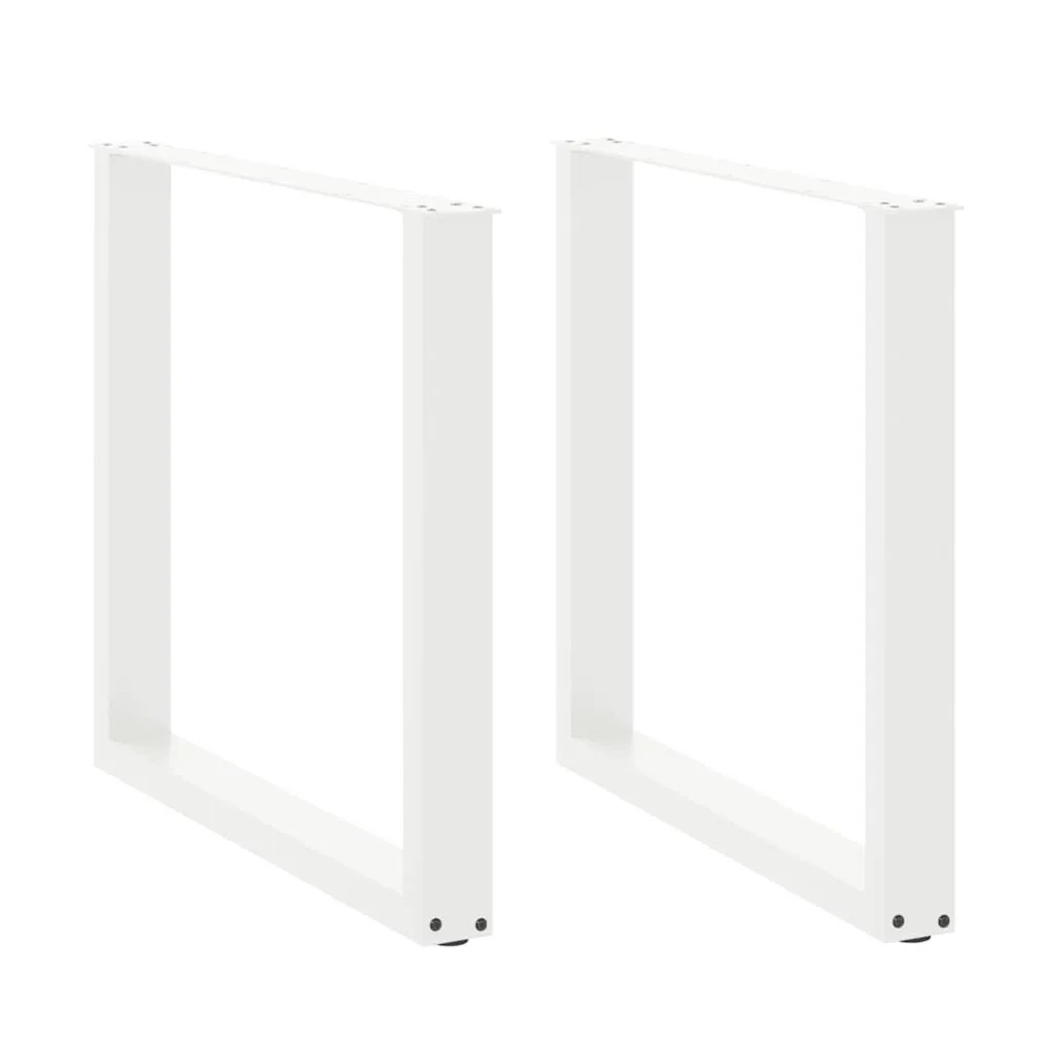 vidaXL Esstischbeine U-Form 2 Stk Weiß 90x72-73 cm Stahl 4013193