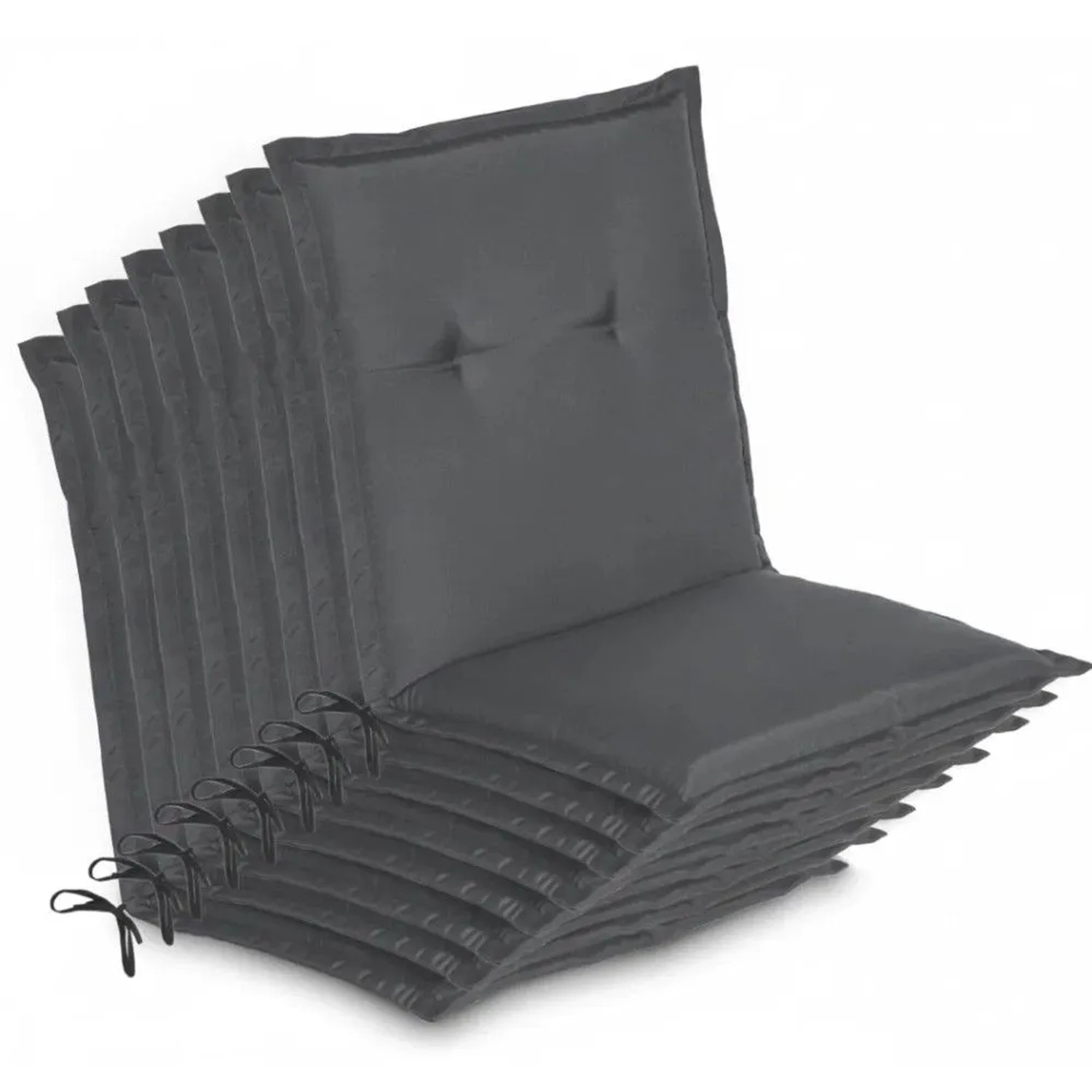 Beautissu 8er Set Niedriglehner Auflage Loft NL 100x50x6cm Graphitgrau