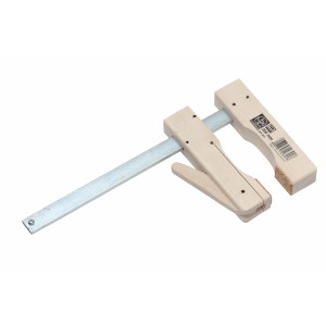 LUX Leimzwinge Classic, 200 mm Spannweite, mit Buchenholzarmen und Korkauflage.