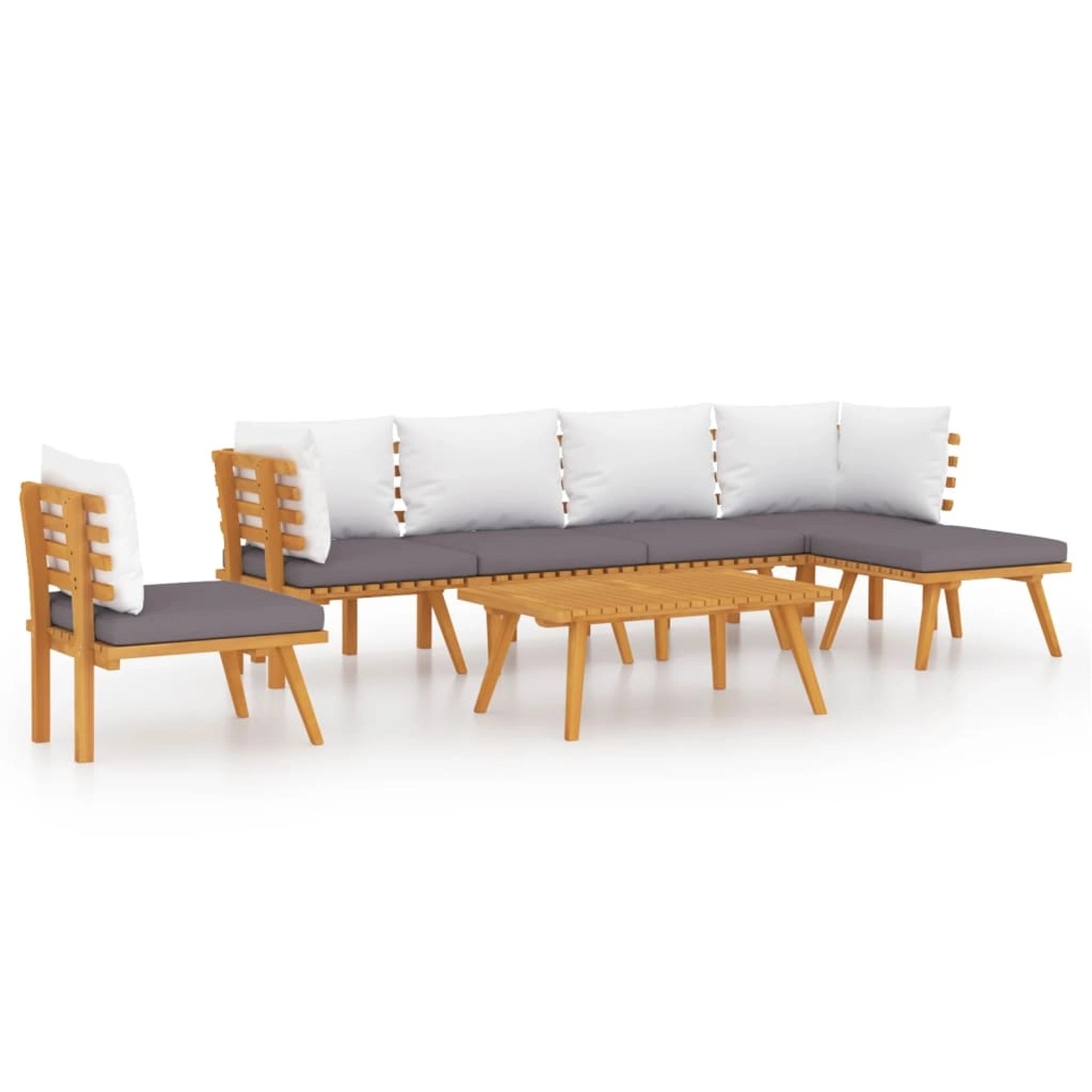 vidaXL 7-tlg Garten-Lounge-Set mit Kissen Massivholz Akazie Modell 7