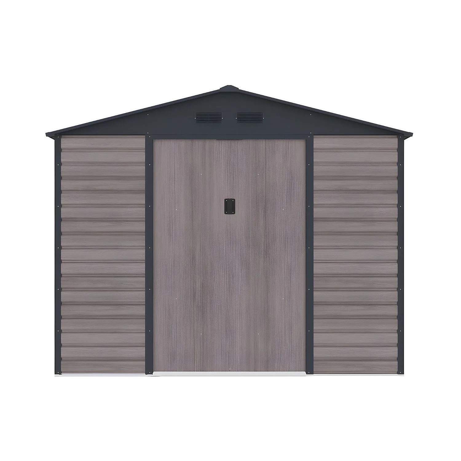 Vente-unique Schrebergartenhaus Adelmo Anthrazitgrau  Naturfarben Dunkel 267 cm