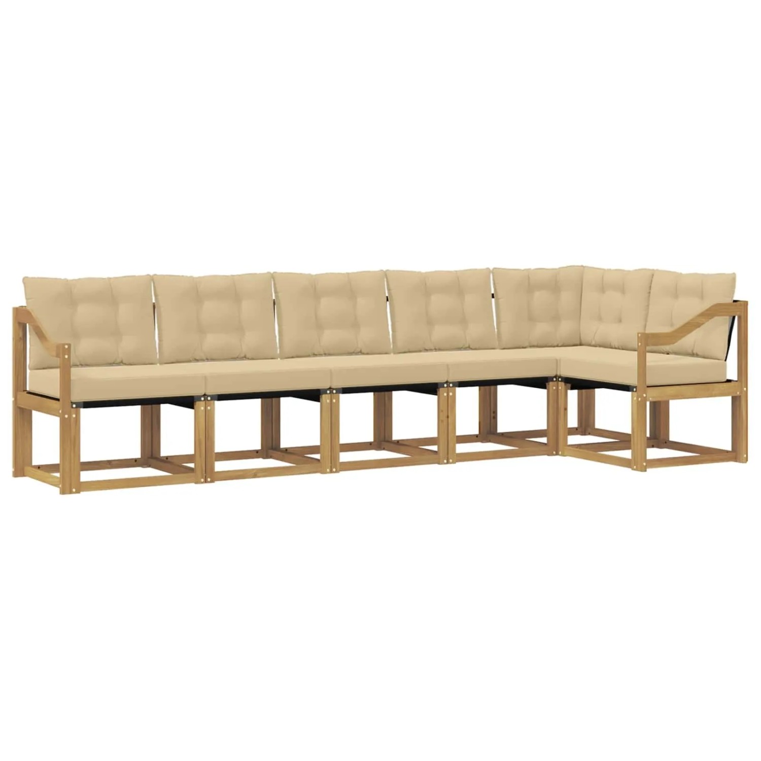 vidaXL Outdoor-Sofagarnitur mit Kissen 6-Tlg Weiß und Beige 3389535