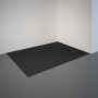 Rechteckige, anthrazitfarbene Schulte Duschwanne ExpressPlus Extraflach 120x90 cm im Badezimmer.