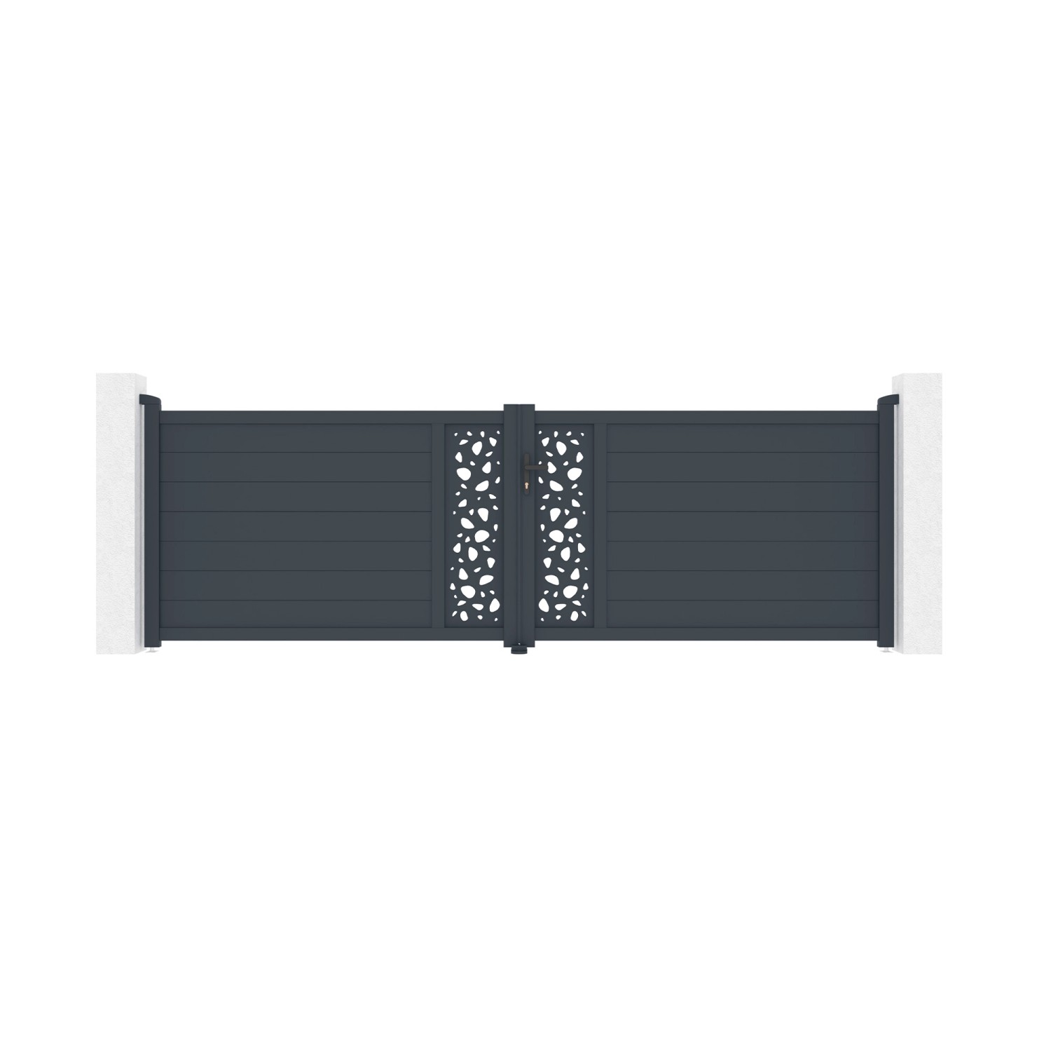 Casanoov Flügeltor Sunny 400x120cm Aluminium & 2 Eifel Pfosten 15x15cm H.16 günstig online kaufen