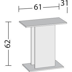 Juwel Aquariumunterschrank SB 60/50, schwarz, mit Maßangaben.