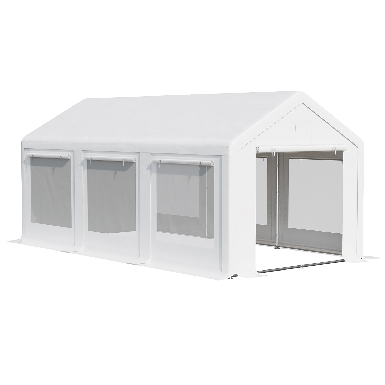 Outsunny Partyzelt mit Abnehmbaren Seitenwänden Stahl PE Weiß 600L x 300B x günstig online kaufen