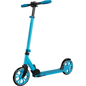 Hudora Scooter Up 200 Cyan: Leichter Tretroller mit blauem Rahmen und höhenverstellbarem Lenker.