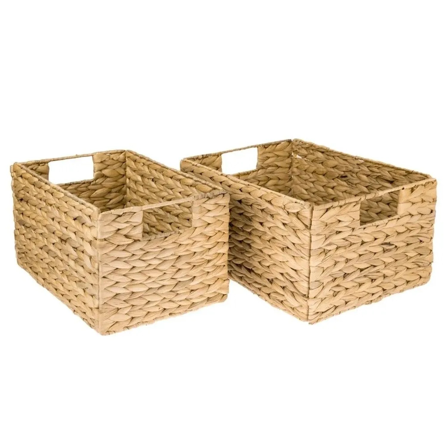 HMF 372410-S2-M+L Aufbewahrungskorb Faltbarer Korb Wasserhyazinthe Seegras 36 x 28 x 20 cm