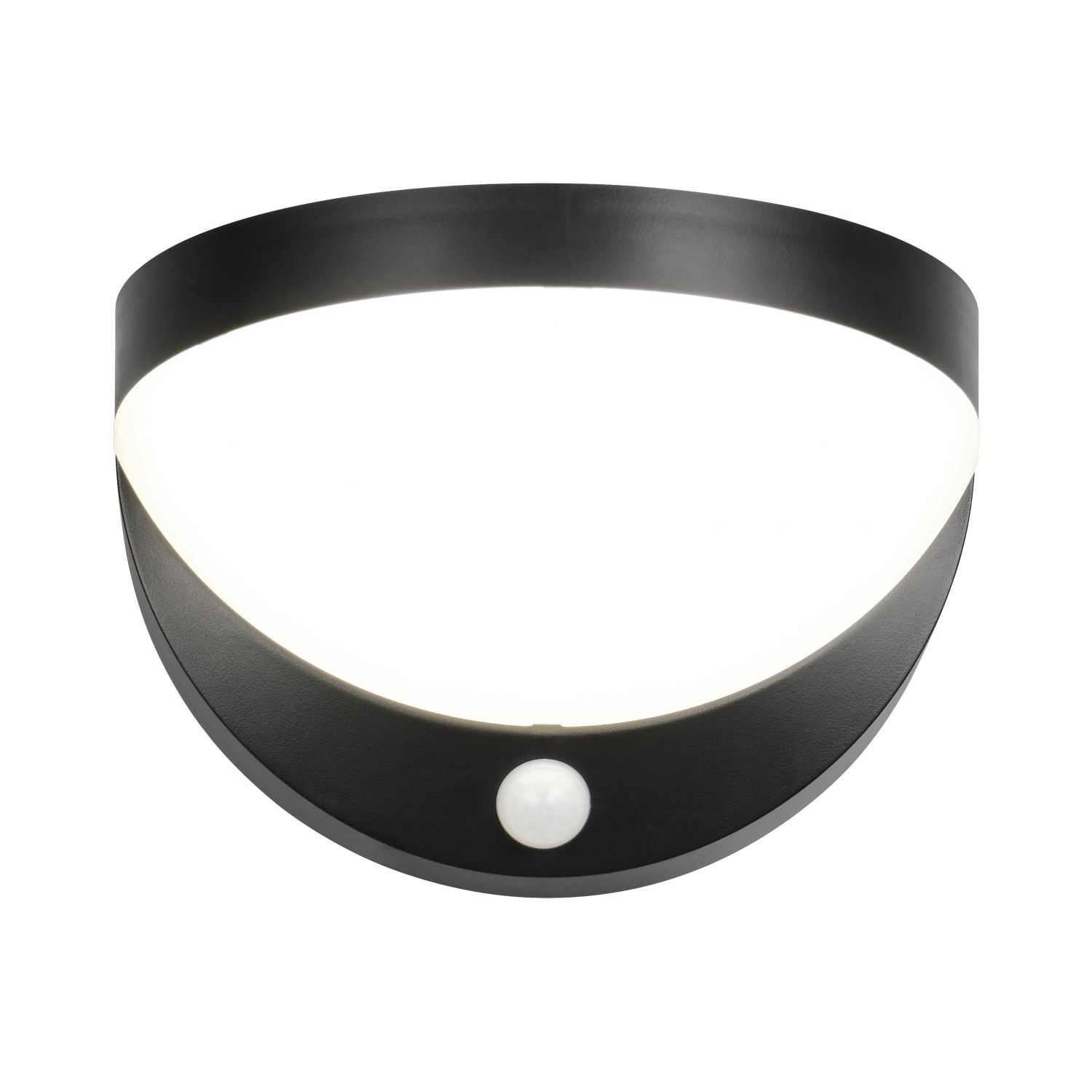 Moderne, mattschwarze Reality LED Solar-Wandleuchte Cobre mit Bewegungsmelder für den Außenbereich.