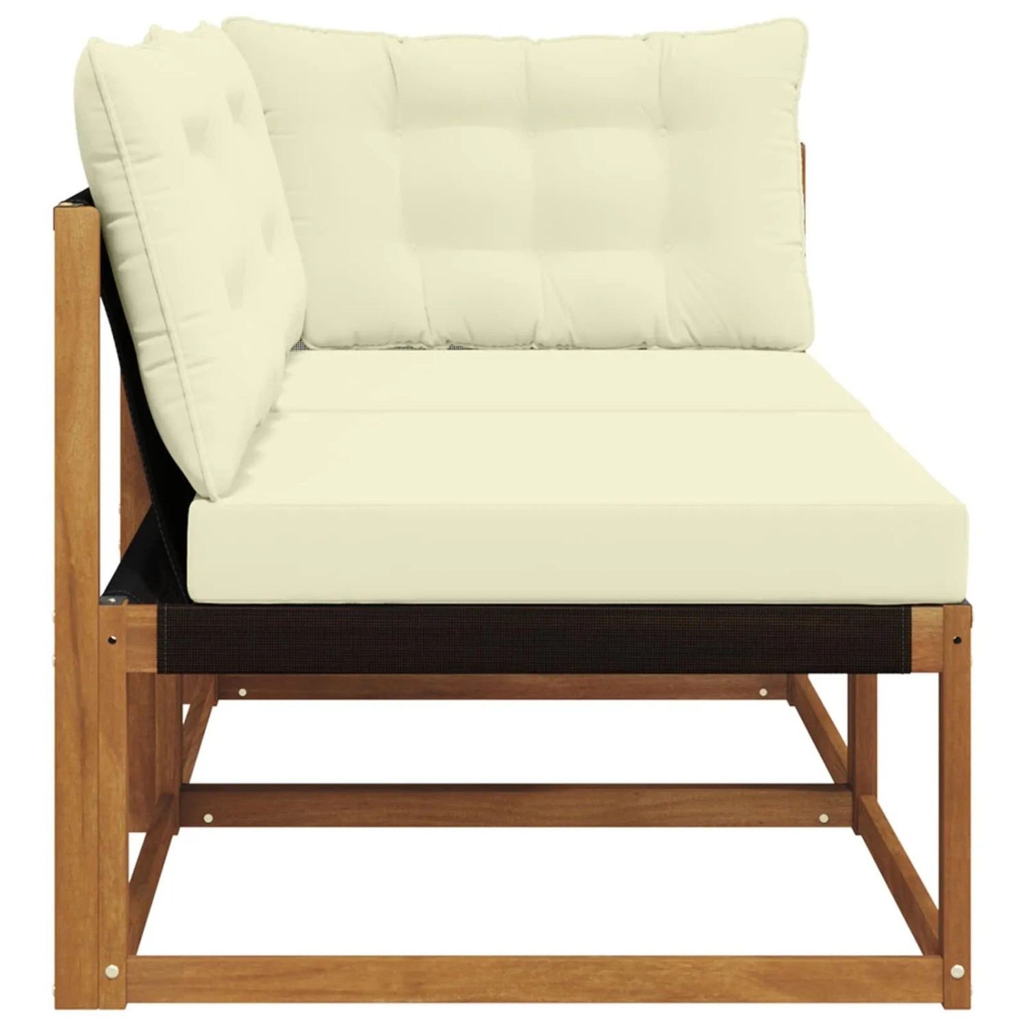 vidaXL Mittel- und Ecksofa mit Kissen 2 Stück Natur Massivholz Akazie 900649_6