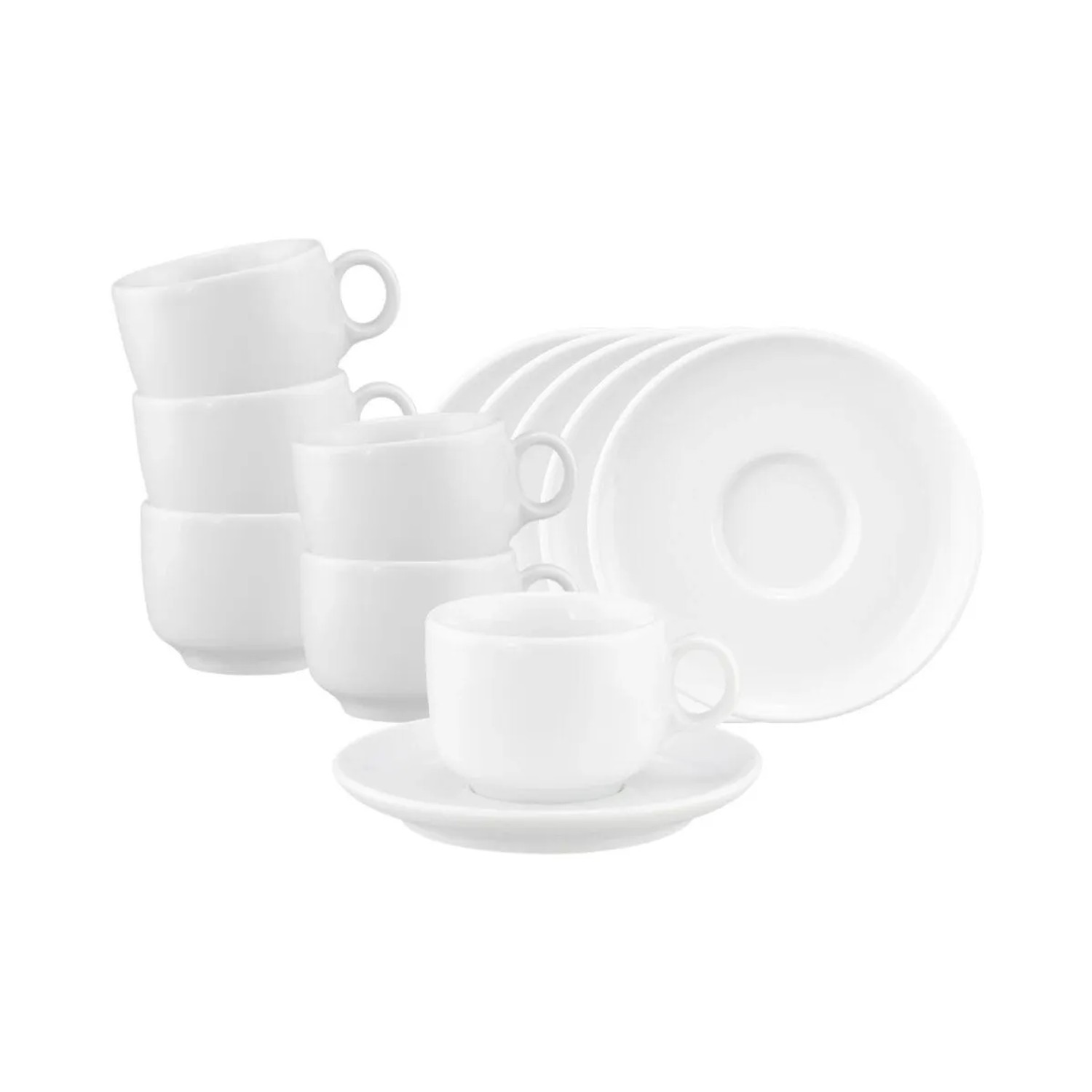 Seltmann Weiden Sento Home Espressotasse mit Untertasse 80 ml 6er Set Weiß