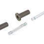 Befestigungs-Set: Stift und Rundrohrhülse (50mm) für Möbelrollen.