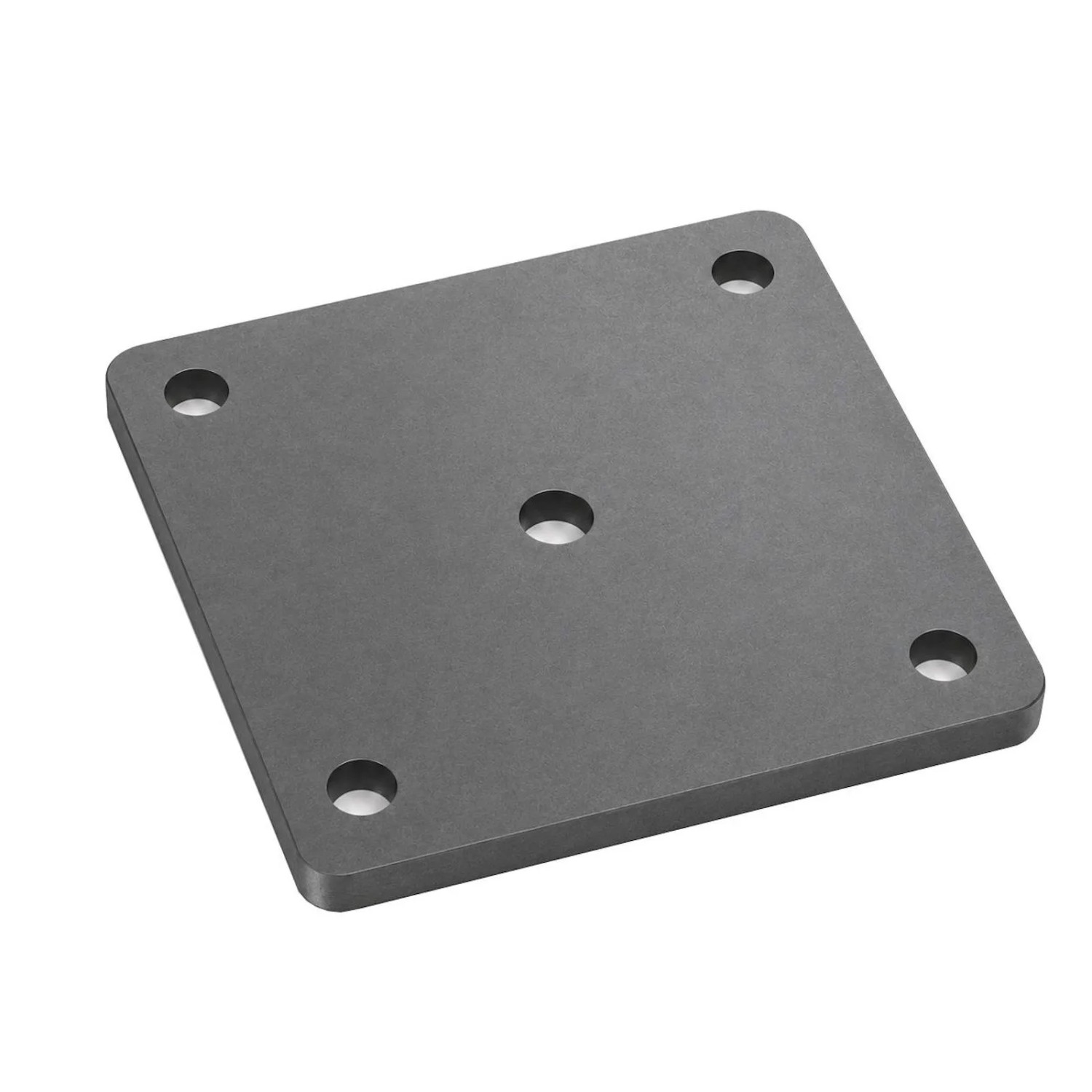 SOTECH Anschweißplatte 175 x 175 x 8 mm Stahl Q235 Schwarz Unbehandelt 5 Befestigungslöcher Ø14 mm Lochabstand Außen ca. 135 mm Abgerundete Ecken