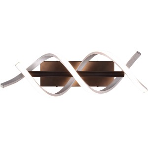 Gebürstete Aluminium Trio LED Wandleuchte Sequence mit geschwungenem Design.