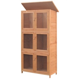 Holz Kleintierstall mit 6 Boxen für Kaninchen und Nager.