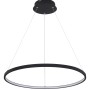 Moderne, schwarze LED-Hängeleuchte Ralph, Ø 60 cm. Runde Pendelleuchte für Wohn- und Esszimmer.