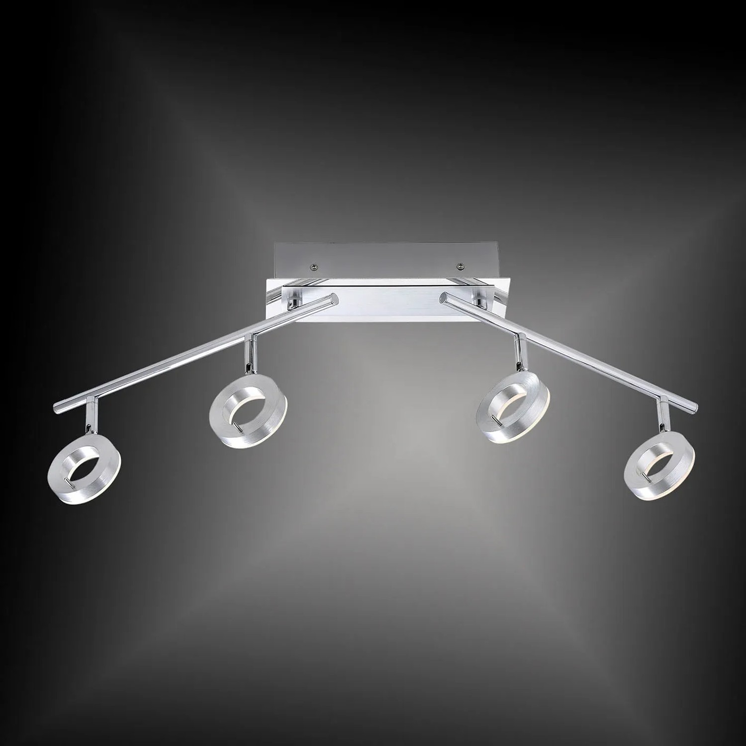 Paul Neuhaus Sileda LED-Spot, 4-flammig, Aluminium matt, Deckenleuchte.