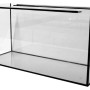 Leeres Nuber Aquarium, 100x40x50 cm, aus Glas mit schwarzen Silikonverbindungen.