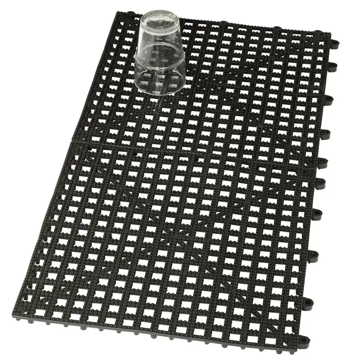 Ich-Zapfe Gummi-Abtropfmatte Schwere Ausführung Steckbar 31, 5 X 31, 5cm Schwarz 2er Pack