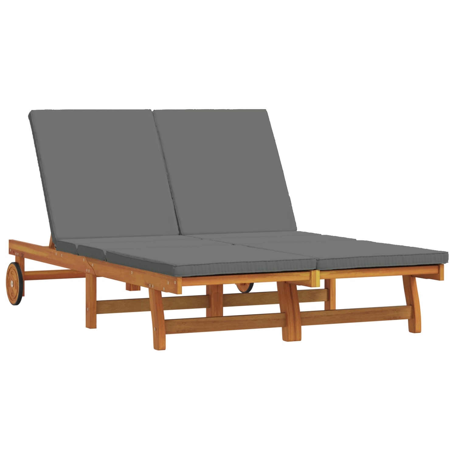 vidaXL Doppel-Sonnenliege mit Rädern und Kissen Massivholz Akazie 3325189 günstig online kaufen