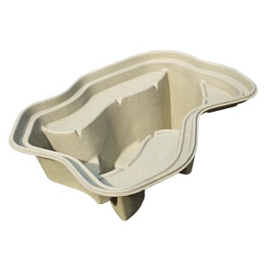 Oase Teichbecken Chiemsee Sand, 2000 l, mit Pflanzzonen. Fertigteichbecken in Sandoptik.