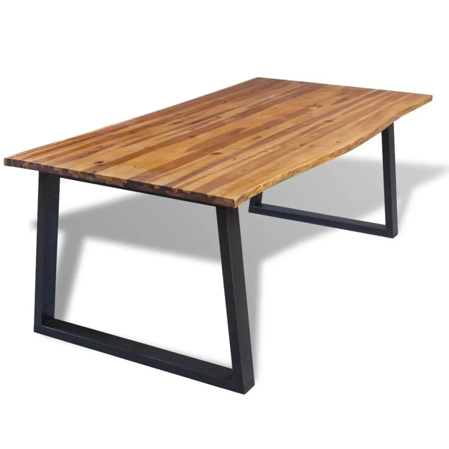 vidaXL Esstisch Akazienholz Massiv 200 x 90 cm Braun und Schwarz