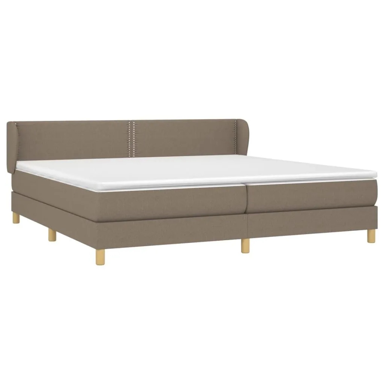 vidaXL Boxspringbett mit Matratze Taupe 200x200 cm Stoff 3126753 günstig online kaufen