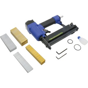 LUX Druckluft Kombi-Nagler-Set mit Nägeln und Zubehör für Kompressoren.