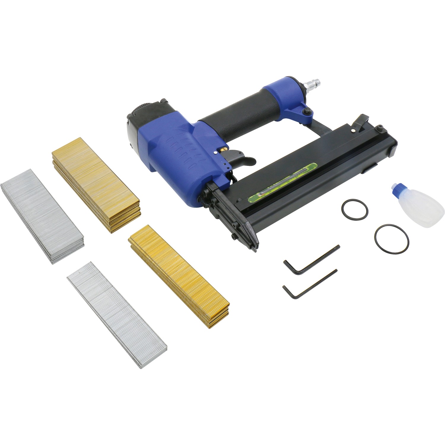 LUX Druckluft Kombi-Nagler-Set mit Nägeln und Zubehör für Kompressoren.