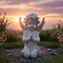 Relaxdays Grabengel Polyresin Grau Frostbeständig 36 cm x 22,5 cm x 18 cm_5