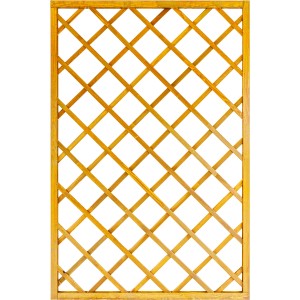 Sichtschutzzaun Nancy, Pinienfarben, 180x120 cm, Holz Rankhilfe mit Rautenmuster.