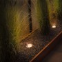 Paulmann Bodeneinbaustrahler Floor, Edelstahl, warmes Licht im Außenbereich.