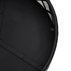 Detailaufnahme der schwarzen vidaXL Feuerschale (70 cm) aus Stahl, Modell 1.