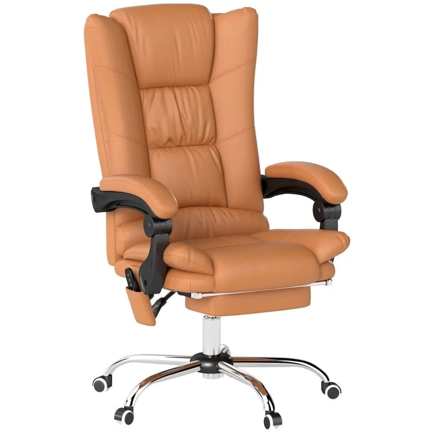 Vinsetto Massage-Bürostuhl Kunstleder 64L x 70B x 110-118H cm Hellbraun