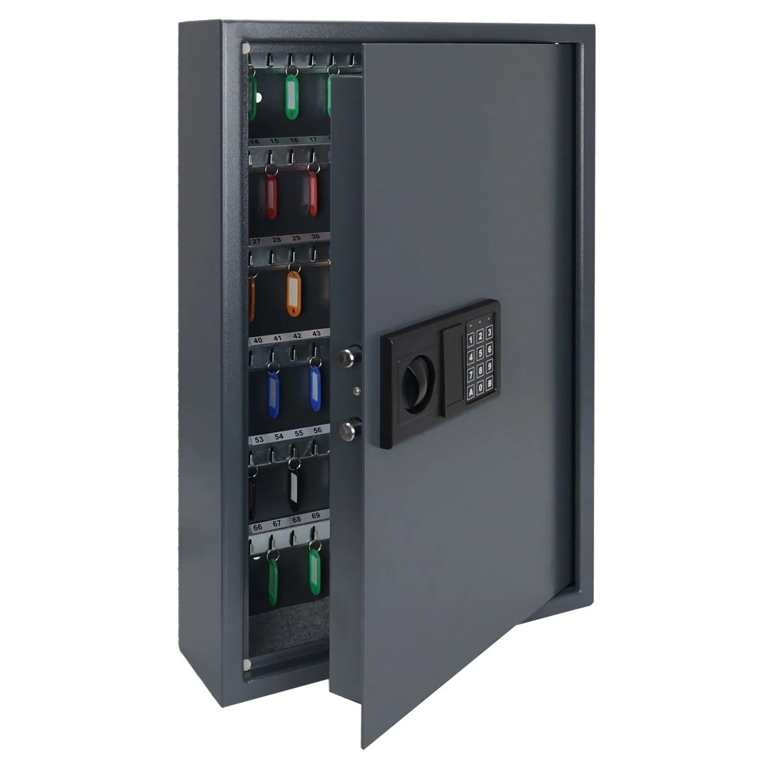 HMF 2133-11 Schlüsseltresor Zahlenschloss 133 Haken 66 x 43 x 13 cm Anthrazit