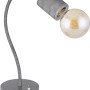 Silberne Globo Design-Tischlampe Freddy mit flexiblem Arm und E27 Fassung.