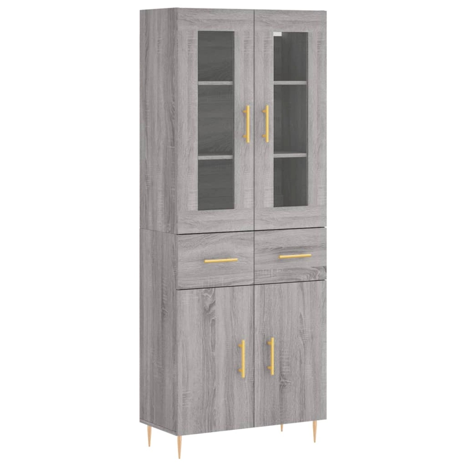 vidaXL Highboard Grau Sonoma 69,5x34x180 cm Holzwerkstoff 3198527 günstig online kaufen