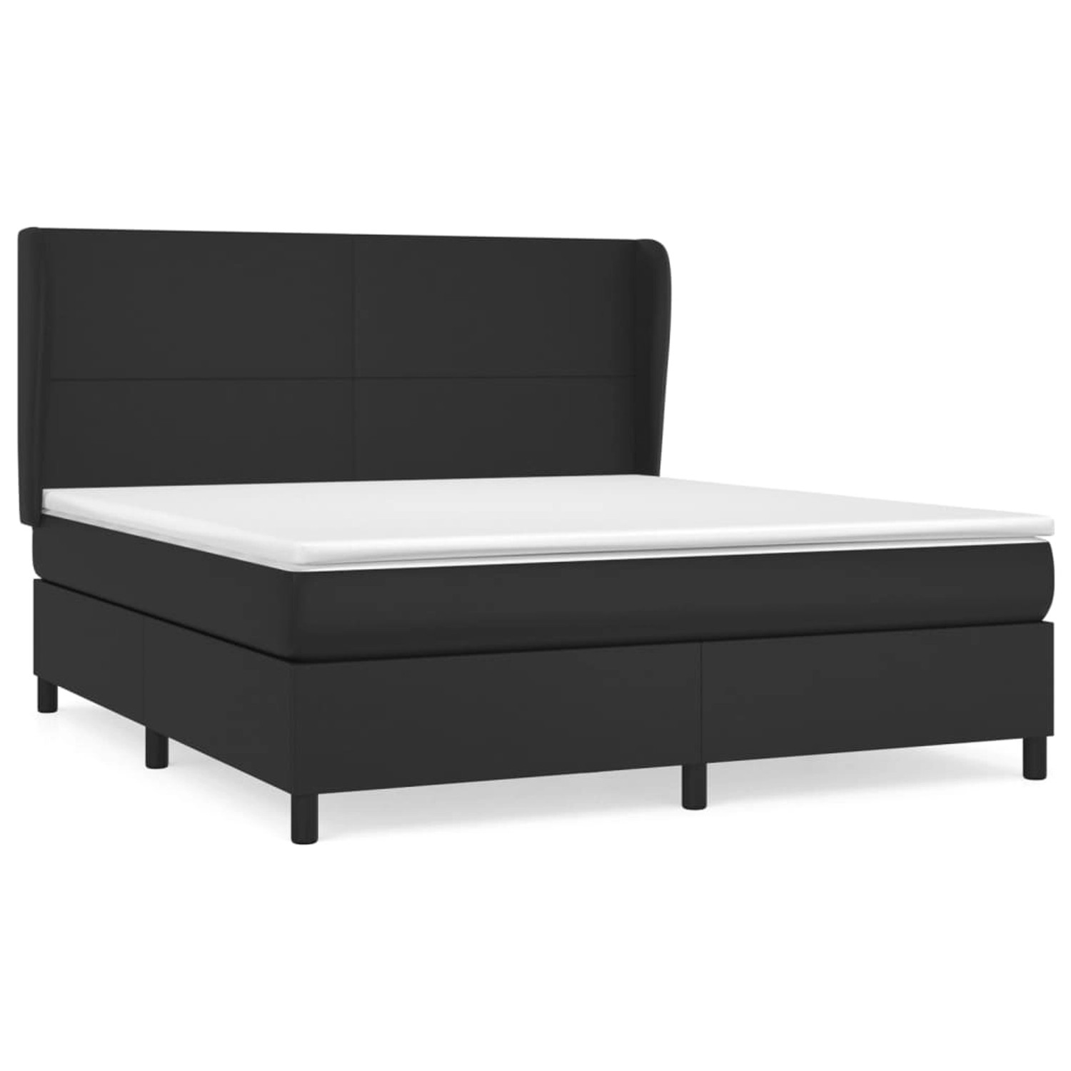 vidaXL Boxspringbett mit Matratze Schwarz 160x200 cm Kunstleder1466785 günstig online kaufen